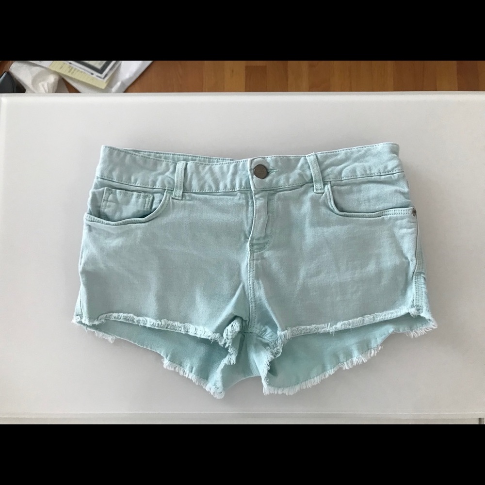 Topshop Cut Off Shorts Blue